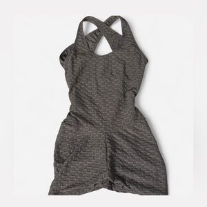 Grey Honeycomb Unitard